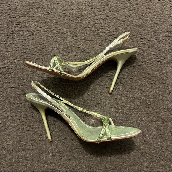 Rene Caovilla Y2K Green Rhinestone Strappy Heels - Picture 9 of 12